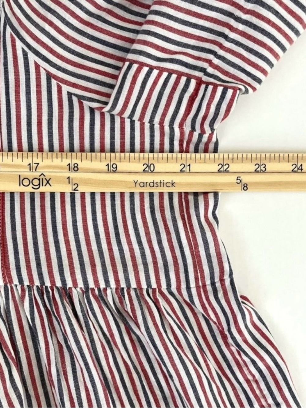 Old Navy Womens Top XXL Red White Blue Flutter Sleeve Smocked Boho Patriotic NWT - Picture 10 of 12